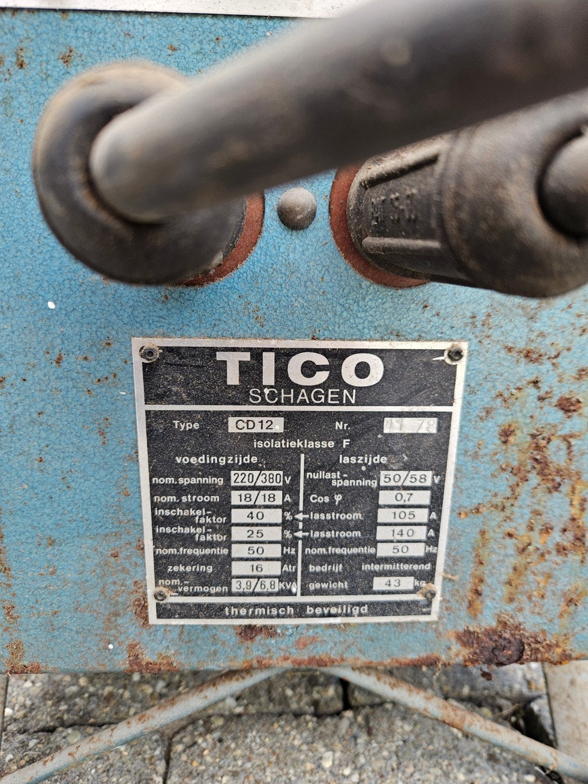 TICO Schagen CD12 Lasapparaat - Made in Holland, Ophalen, Gebruikt, 150 tot 250 ampère, Elektroden