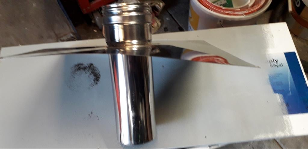 RVS Schoorsteenkap 80 mm voor pelletkachel, Ophalen of Verzenden, Nieuw