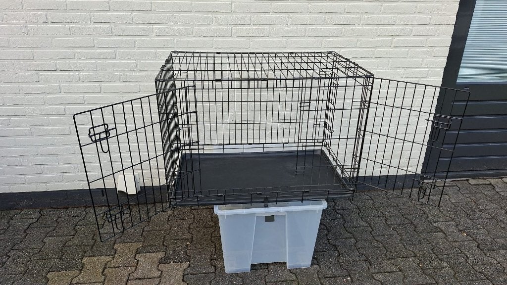 Bench met 2 deuren - Bench - Zwart 90 x 56 en 56cm hoog, Ophalen, Gebruikt