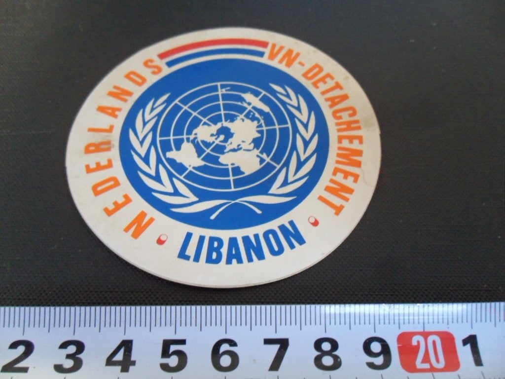 sticker Leger Nederlands VN - Detachement LIBANON, Ophalen of Verzenden, Zo goed als nieuw