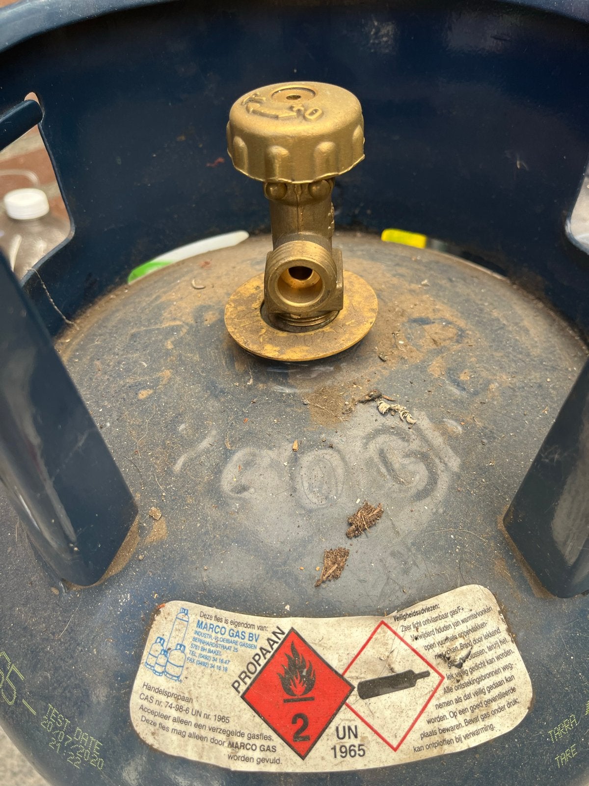 Twee lege propaan gasflessen, Ophalen, Gebruikt