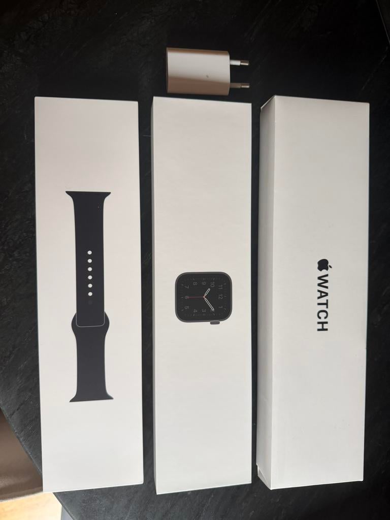 Apple watch Space Gray 44mm, Ophalen, Gebruikt, Zwart, IOS