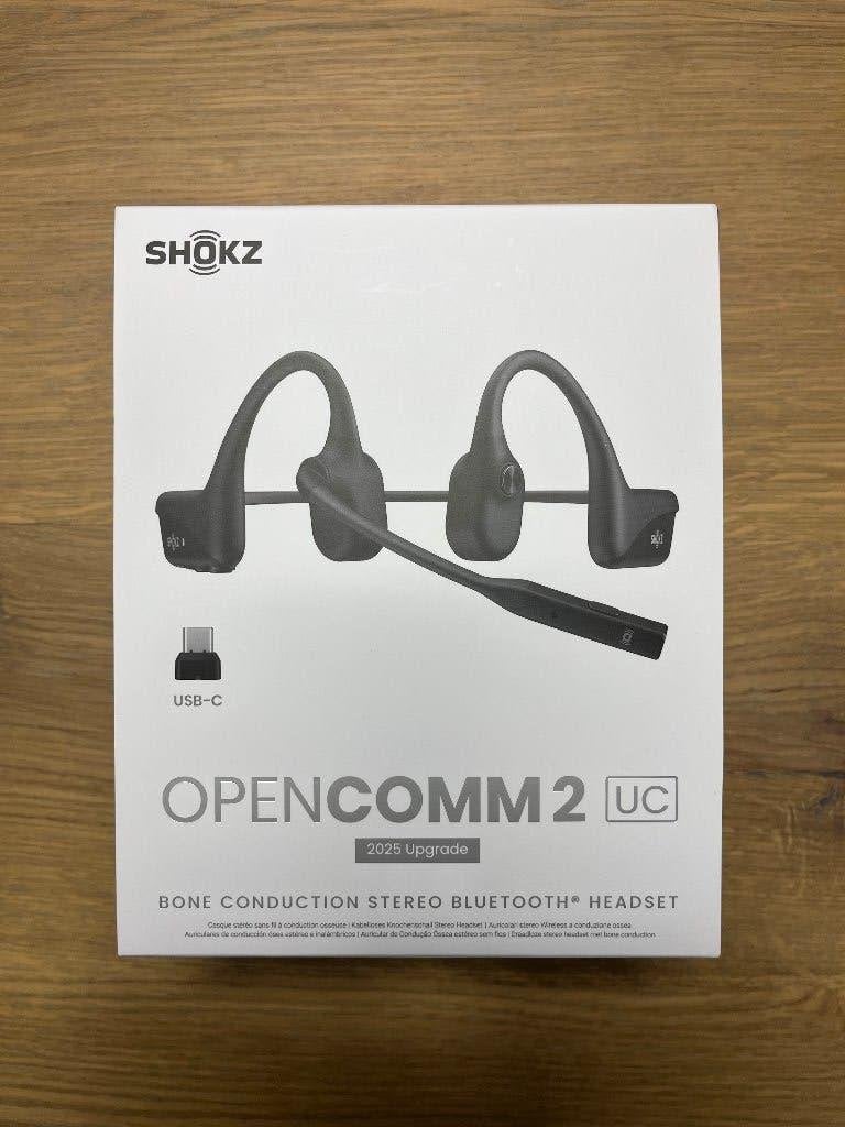 Shokz OpenComm2 UC 2025 USB-C – zo goed als nieuw + doos, Audio, Tv en Foto, Koptelefoons, Zo goed als nieuw, Bone conduction