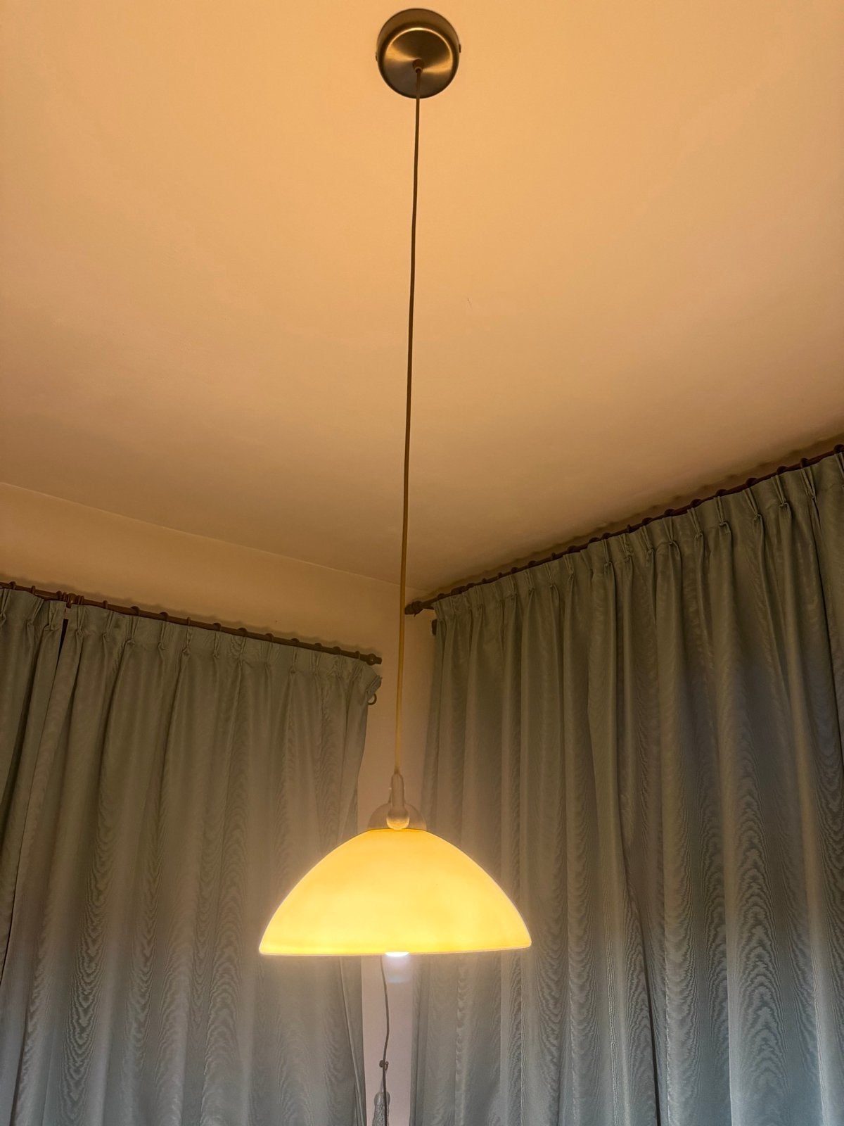 2 Hanglampen  en 1 Wandlamp - Klassieke Stijl, Ophalen, Gebruikt, Glas