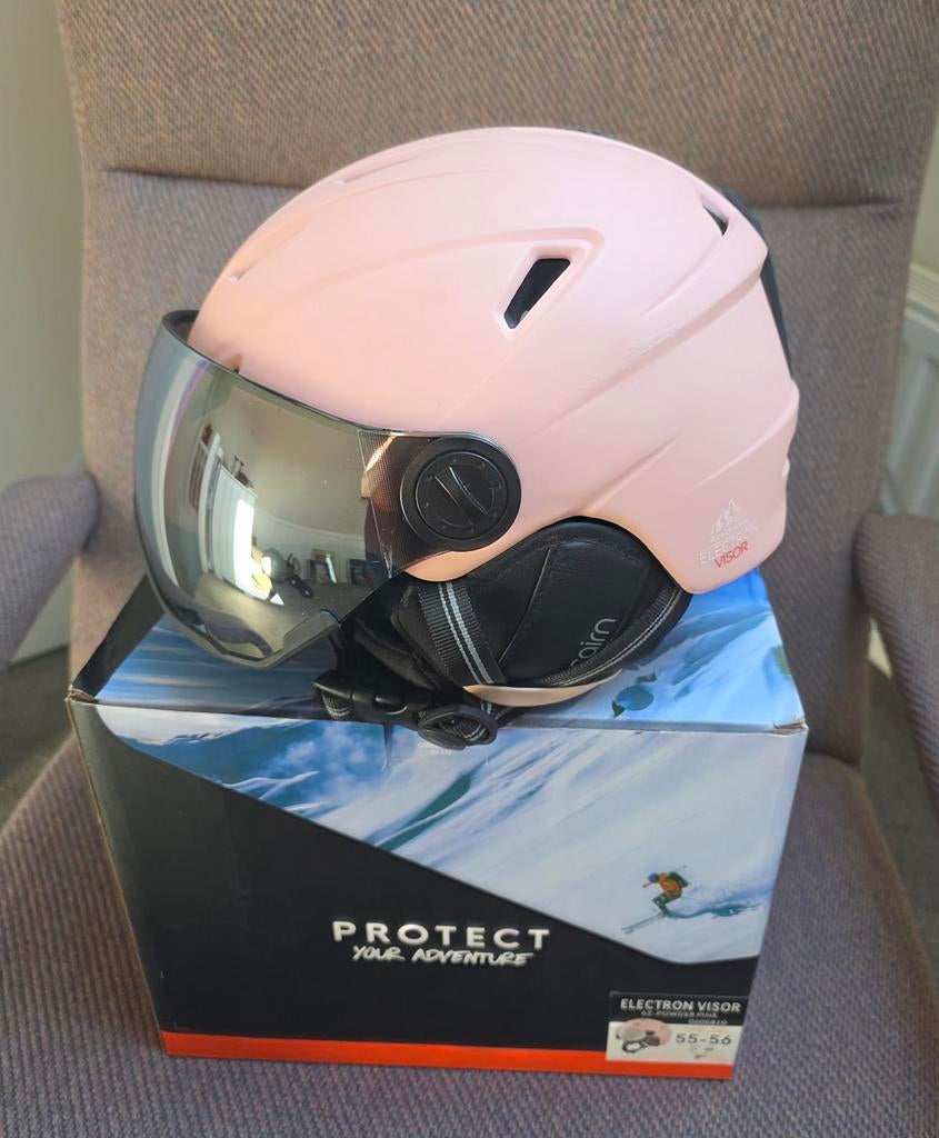 Cairn skihelm poederroze maat 55-56 (S) met vizier, Sport en Fitness, Skiën en Langlaufen, Overige merken, Overige typen, Ophalen of Verzenden