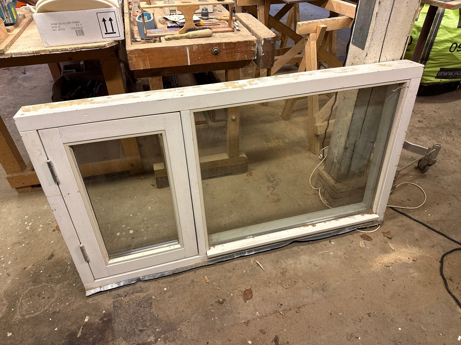 Gebruikt Gevelraam met Dubbelglas, Doe-het-zelf en Verbouw, Glas en Ramen, Ophalen, Gevelraam of Ruit, Gebruikt, 80 tot 120 cm