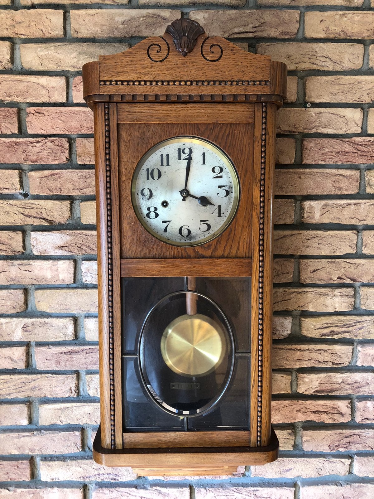 Prachtige antieke regulator wandklok Mauthe (FMS) – ca. 1920, Ophalen