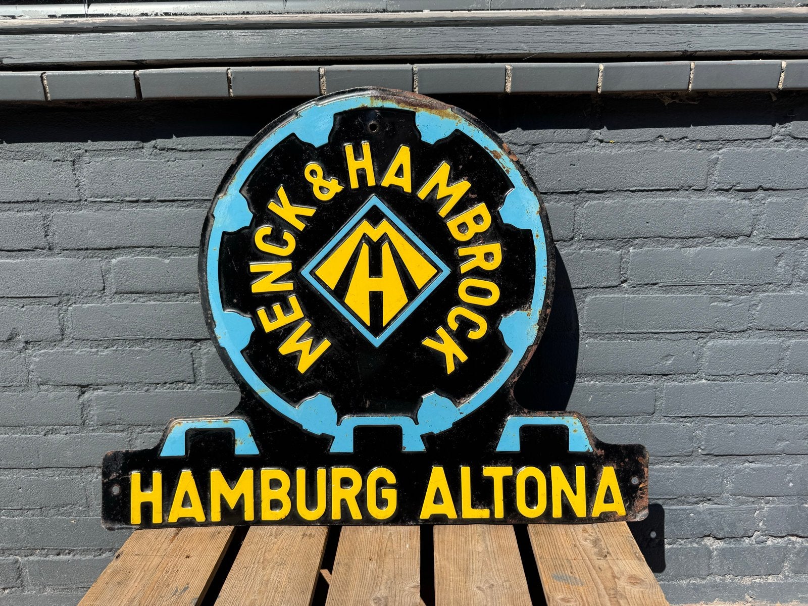 Menk & Hambrock Hamburg Altona reclame bord, Verzamelen, Merken en Reclamevoorwerpen, Reclamebord, Gebruikt, ., Ophalen of Verzenden