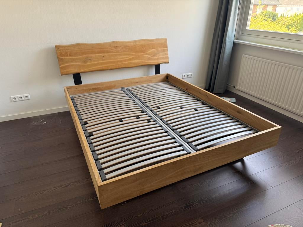 Bed - ledikant slade (van Goossens) (+ lattenbodem), Ophalen, Tweepersoons, 140 cm, Zo goed als nieuw
