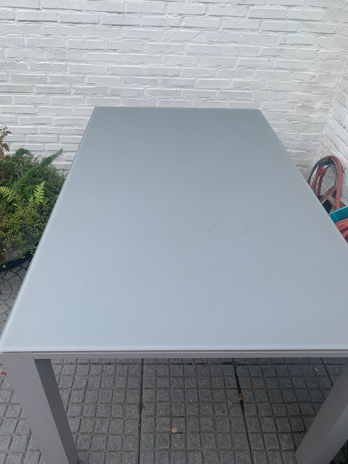 Mooie tuintafel van het merk „Life“, licht grijs, 90x150, Tuin en Terras, Ophalen, Zo goed als nieuw, Rechthoekig, Aluminium