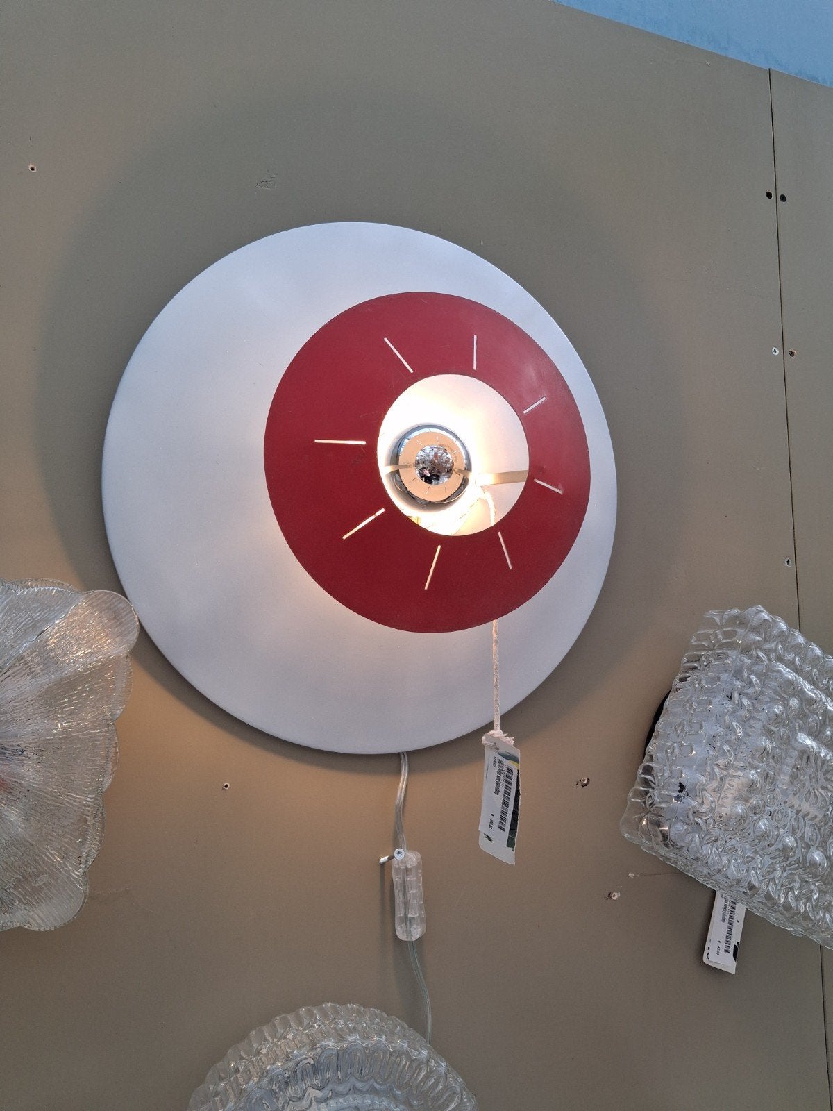 vintage Philips Louis kalff space-age wand- plafondlamp, Philips, Indirect licht, Zo goed als nieuw, Metaal