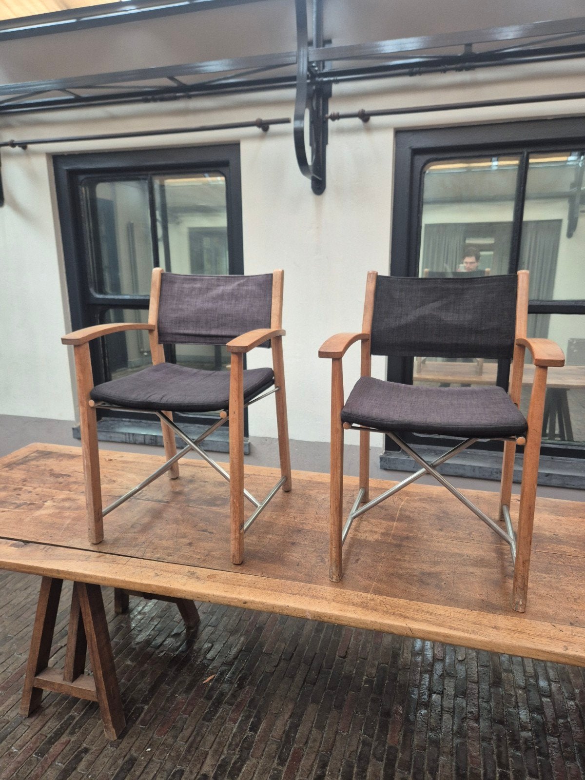 50x Gloster teakhouten regisseursstoelen – horeca & terras, Ophalen