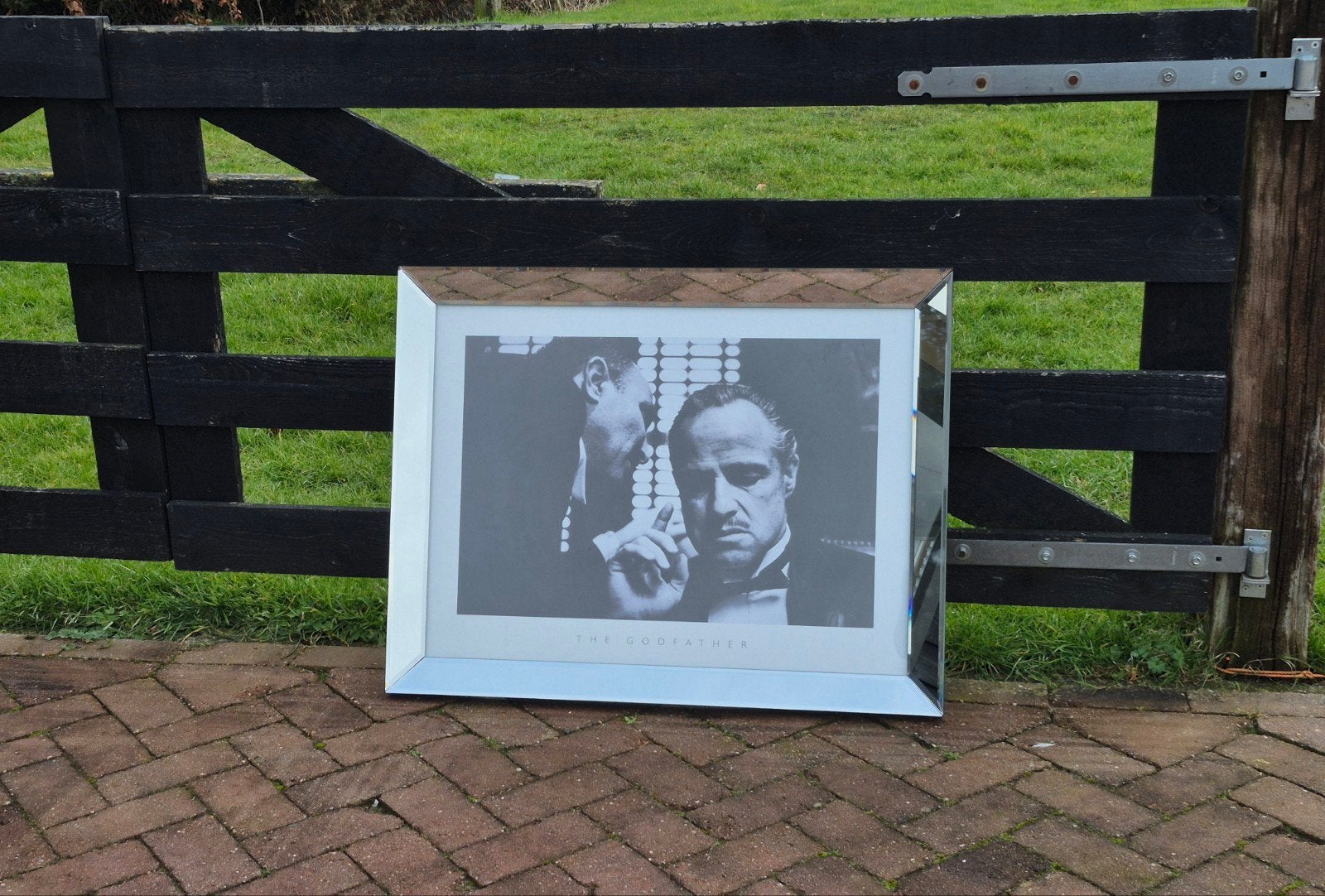Spiegellijst met Godfather poster 70x90, Huis en Inrichting, Ophalen, 90 cm, Zilver, 70 cm