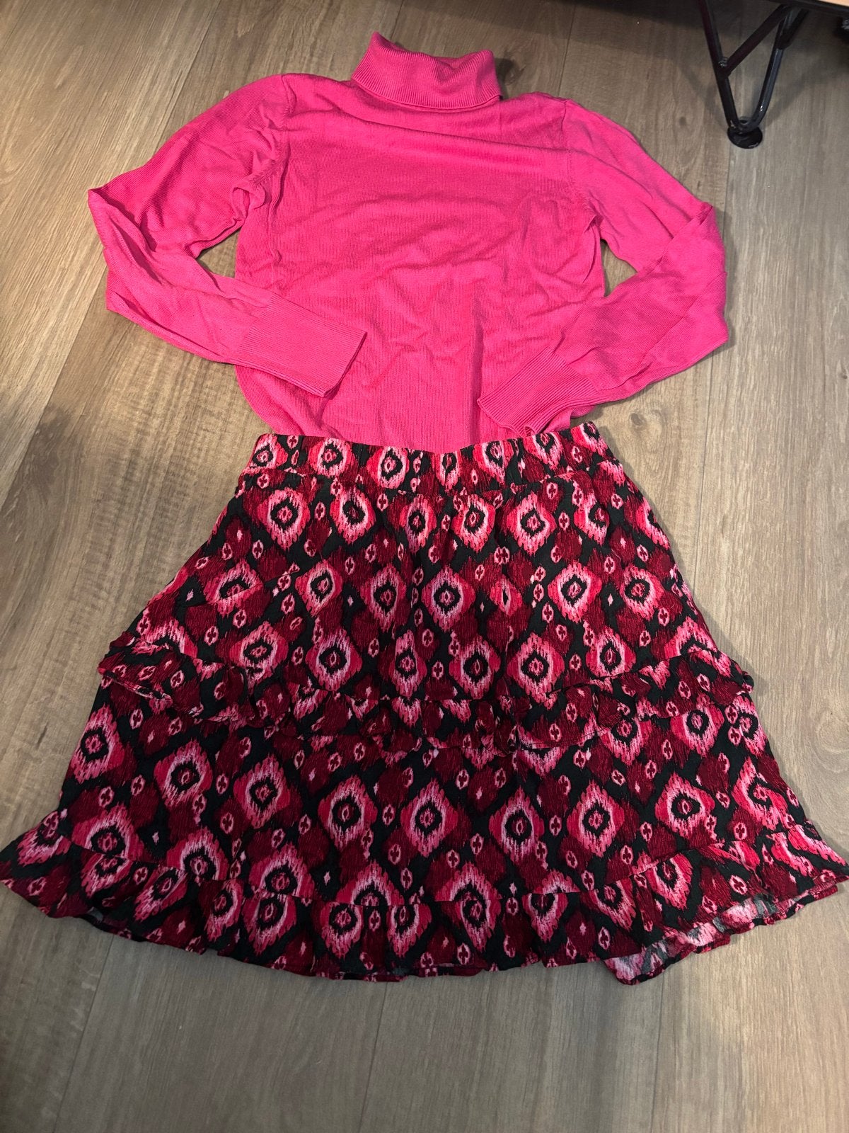 Vila rok maat 38 met bijpassende trui, Kleding | Dames, Ophalen of Verzenden, Zo goed als nieuw, Maat 38/40 (M), Roze