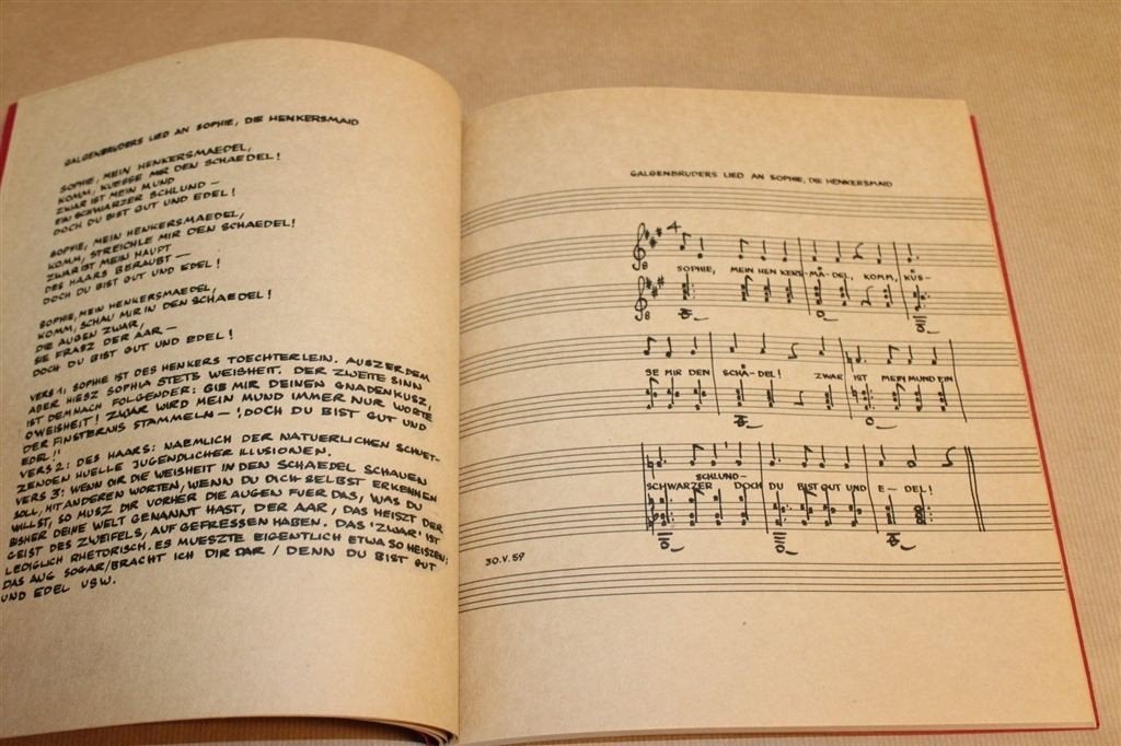 Die Galgenlieder — Zeldzame Privédruk Gesigneerd Wagner 1970, Ophalen of Verzenden, Gelezen, Artiest