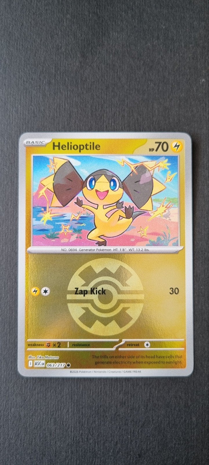 Helioptile Pokéball XASC 063/217, Ophalen of Verzenden, Zo goed als nieuw, Losse kaart