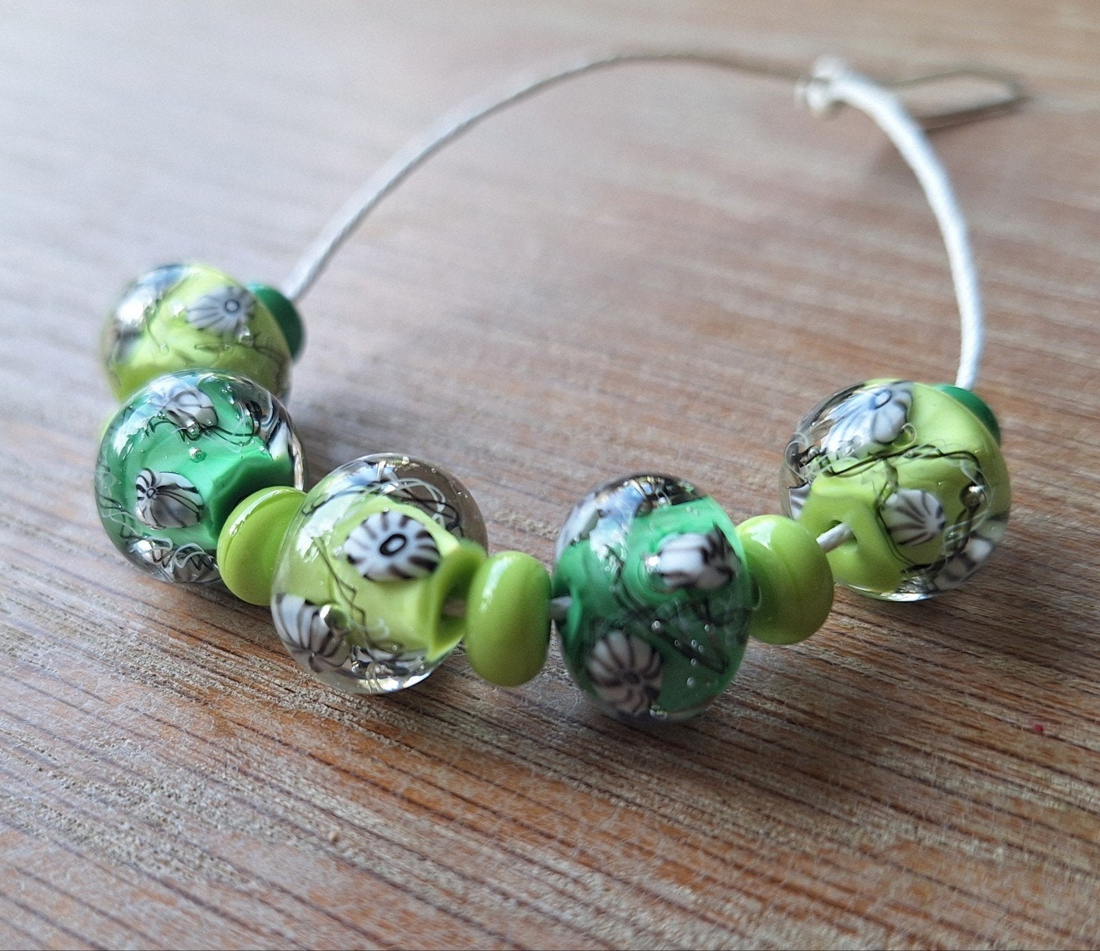 Set handgemaakte lampwork glas kralen, Verzenden, Nieuw, Kraal