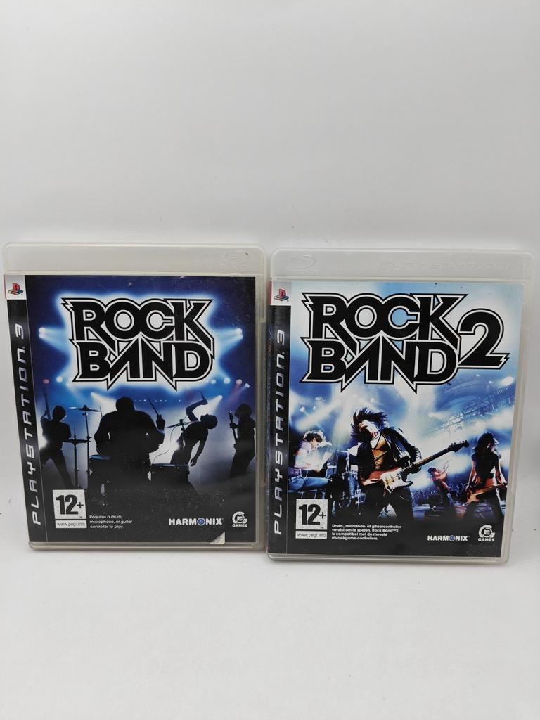 Rock Band en Rock Band 2 PS3 games, Spelcomputers en Games, Games | Sony PlayStation 3, Zo goed als nieuw, Muziek, 3 spelers of meer