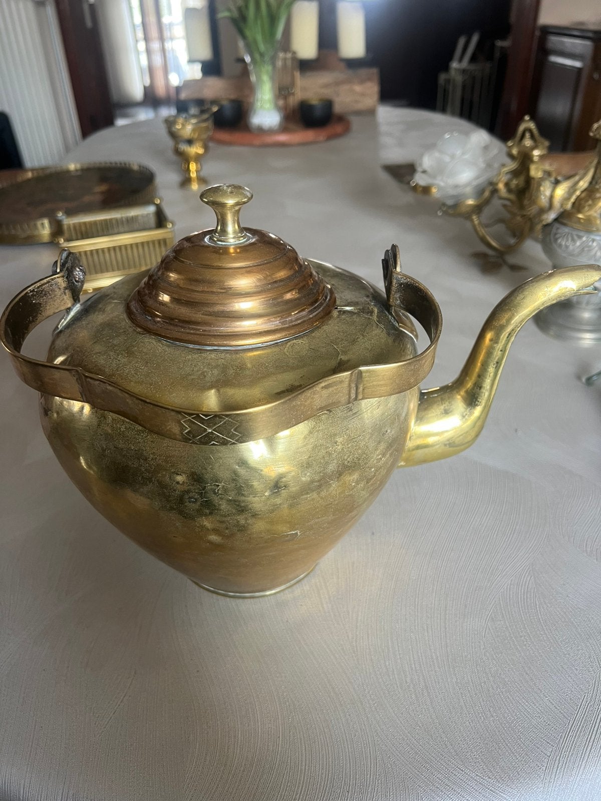 Koper/messing theepot, Ophalen, Koper