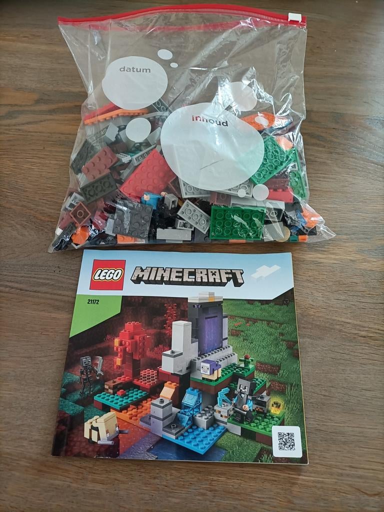 LEGO Minecraft 21172 - Het Verwoeste Portaal (Compleet), Gebruikt, Minecraft, Lego, Compleet