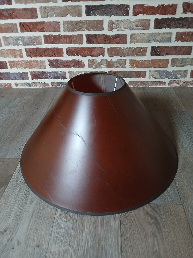 Grote vintage bruine lampenkap, Huis en Inrichting, Natuurlijk materiaal, Zo goed als nieuw, Tafellamp, Bruin