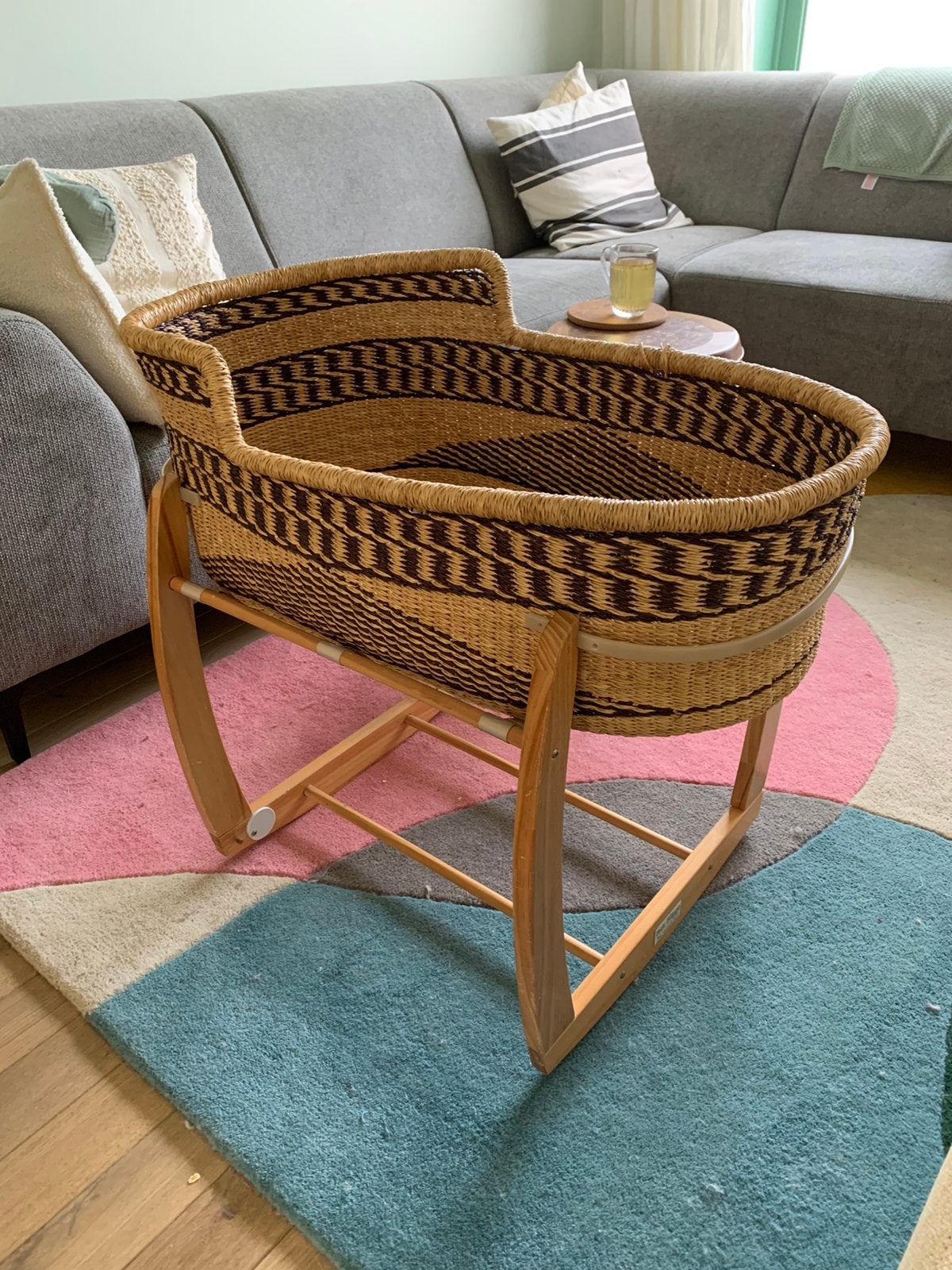 Vintage Rieten Wieg (baby t/m 6 maanden), Ophalen, Zo goed als nieuw, Wieg