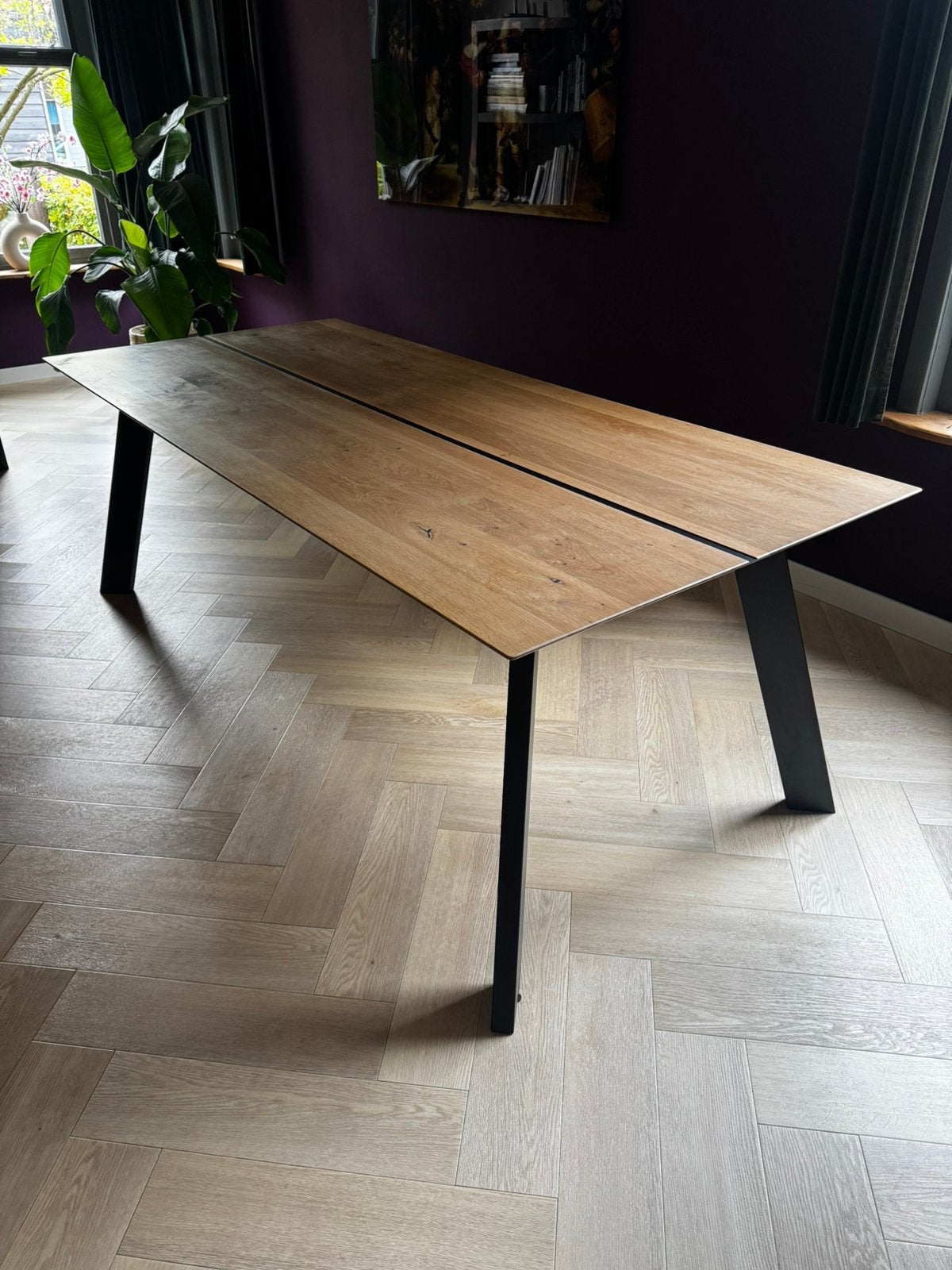 Eettafel 100x220 cm, Huis en Inrichting, Tafels | Eettafels, Ophalen, Gebruikt, 200 cm of meer, 50 tot 100 cm