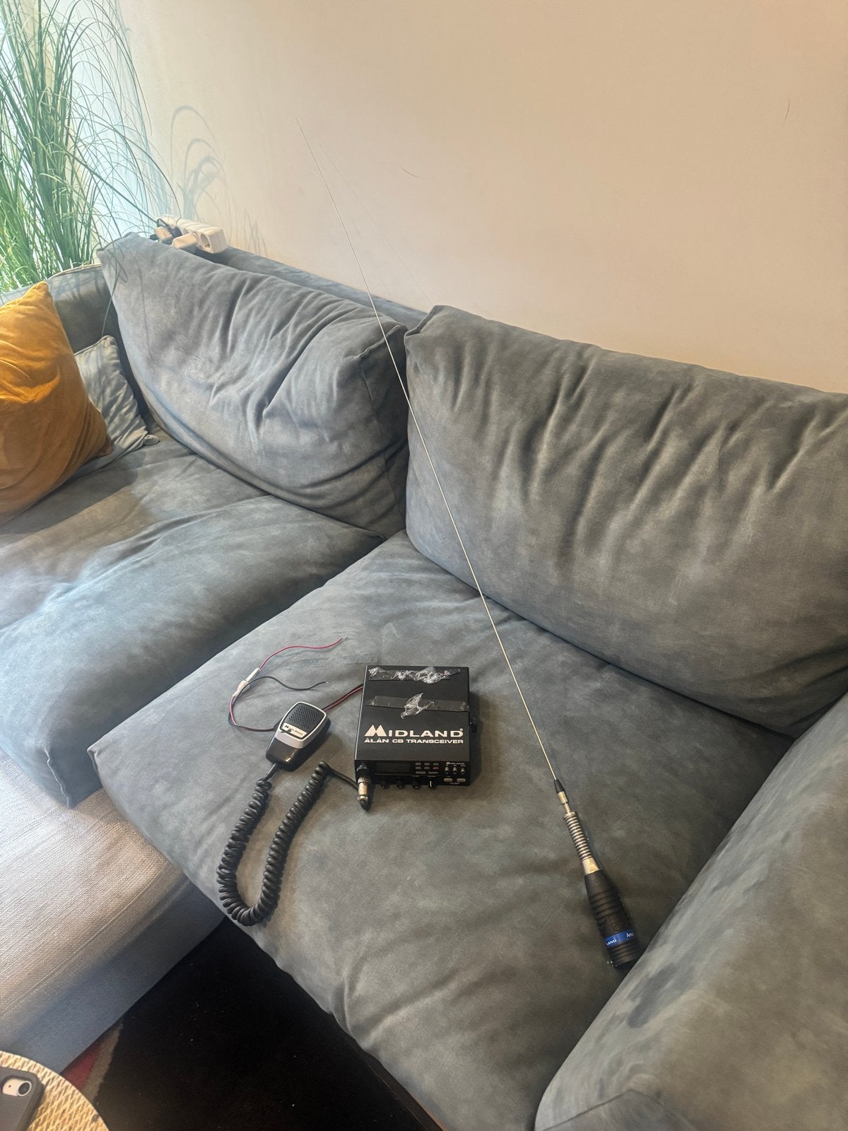 Midland Alan CB Transceiver met Dakantenne en Bakkie, Ophalen of Verzenden, Gebruikt, Zender en Ontvanger