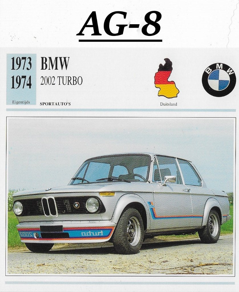 Ag8 autokaart bmw 2002 turbo ( 1973 - 1974 ), Ophalen of Verzenden, Zo goed als nieuw, Auto's
