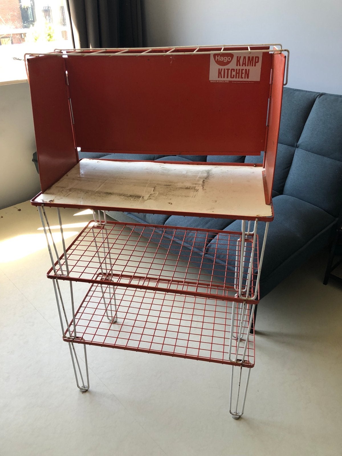 Vintage Hago Kamp Kitchen - Retro Oranje Inklapbaar, Ophalen of Verzenden, Gebruikt