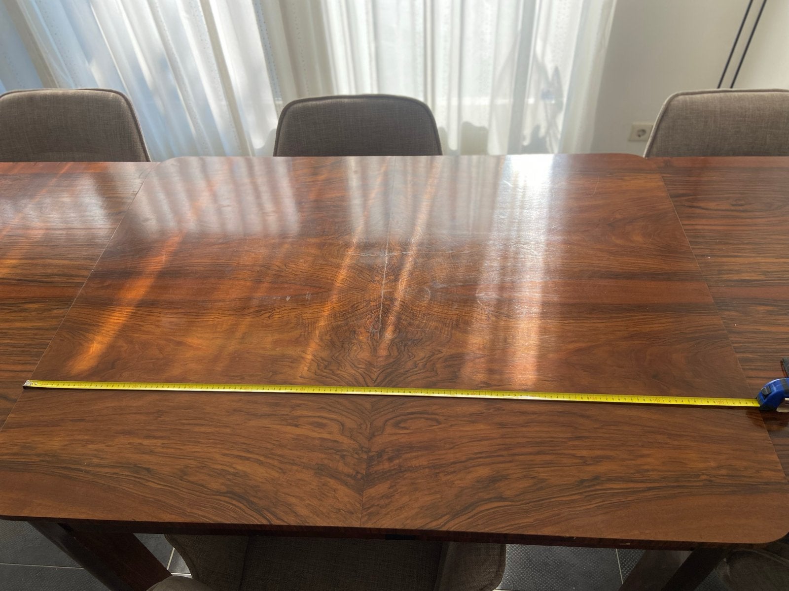 Uitschuifbare Art Deco eettafel met 6 stoelen!, Antiek en Kunst, Ophalen