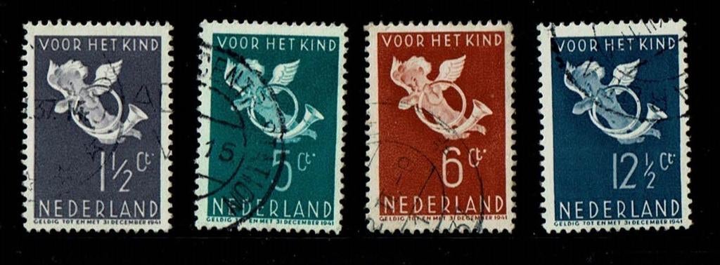 Nederland NVPH 289-292 gestempeld 4, Postzegels en Munten, Verzenden, T/m 1940, Gestempeld