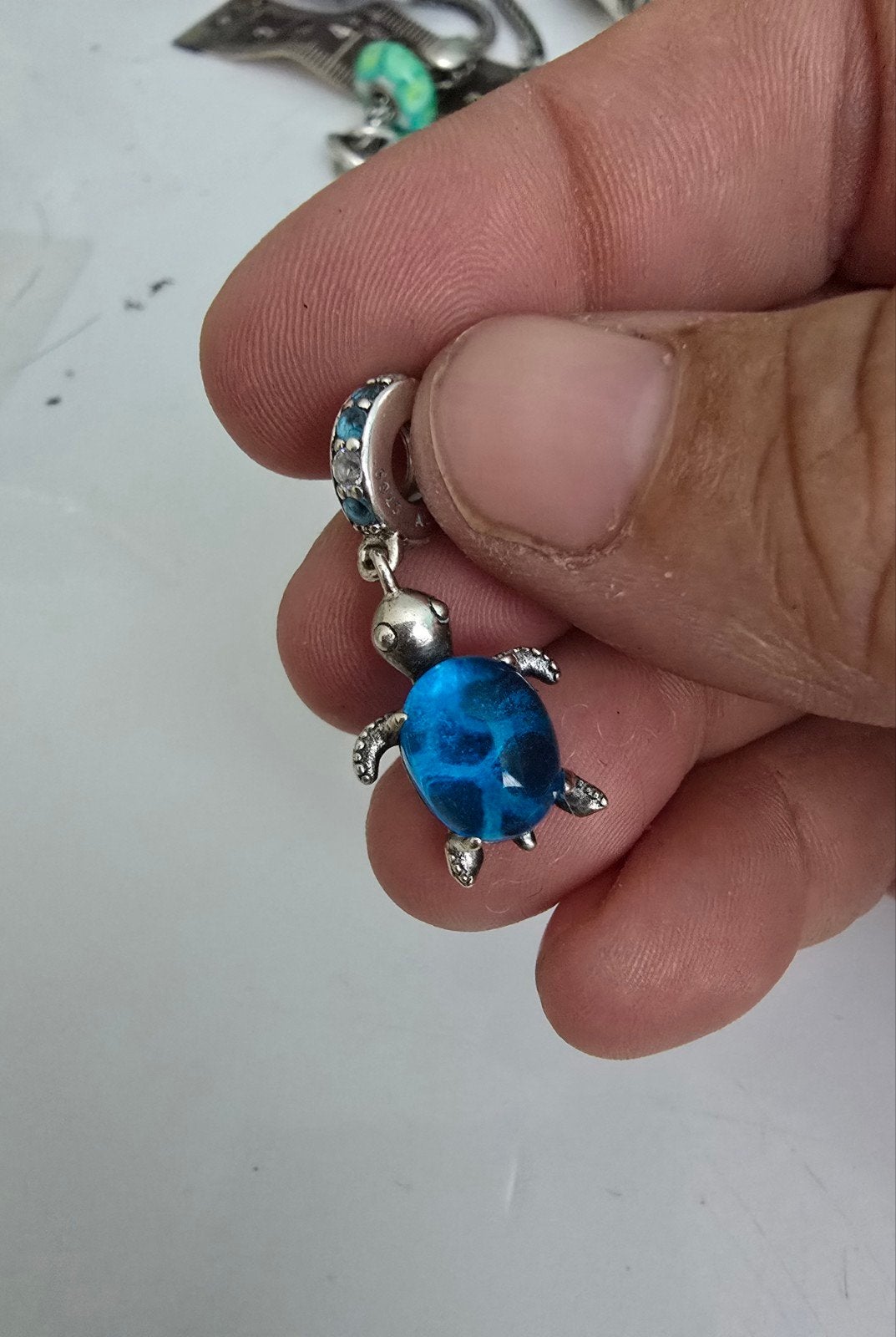 Prachtige zilveren Pandora bedel - schildpad, Sieraden, Tassen en Uiterlijk, Kettinghangers, Ophalen of Verzenden, Zo goed als nieuw