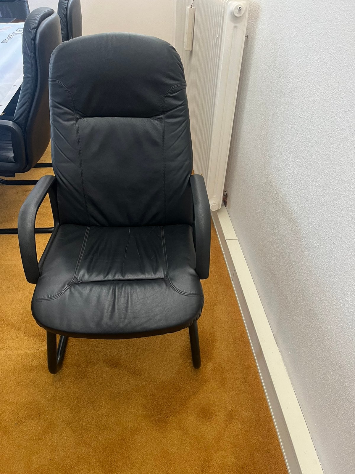 Bureaustoelen echt leder, Ophalen, Zo goed als nieuw, Zwart