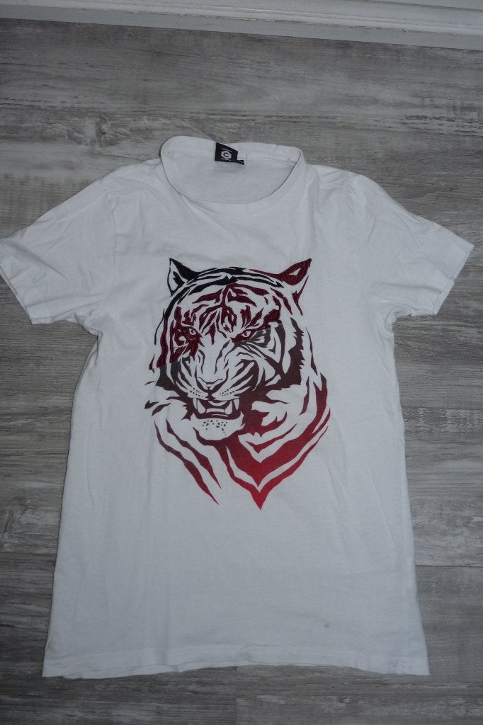 net Cool Cat t-shirt wit tijger mt XS, Wit, Ophalen of Verzenden, Maat 46 (S) of kleiner, Coolcat