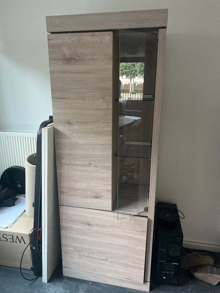 vitrinekast, Huis en Inrichting, Ophalen, 50 tot 100 cm, Zo goed als nieuw, 150 tot 200 cm