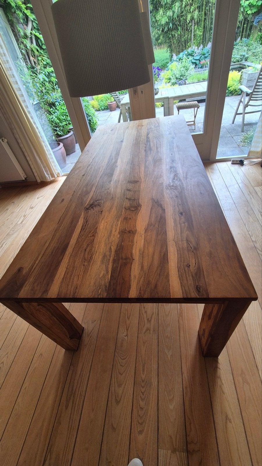 Hardhouten eettafel, zie foto's., Ophalen, Rechthoekig, 200 cm of meer, 50 tot 100 cm