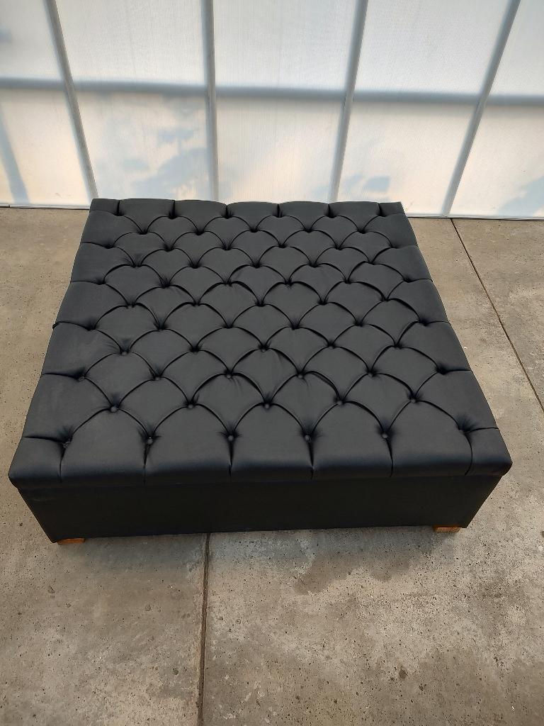 luxe lederen hockers zwart, burberry style, Ophalen, 125 cm of meer, Vierkant, 125 cm of meer