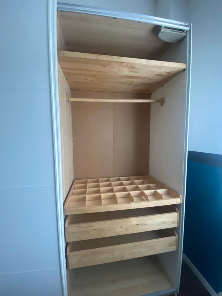 IKEA PAX Kledingkast met schuifdeuren en interieur, Ophalen of Verzenden, Zo goed als nieuw