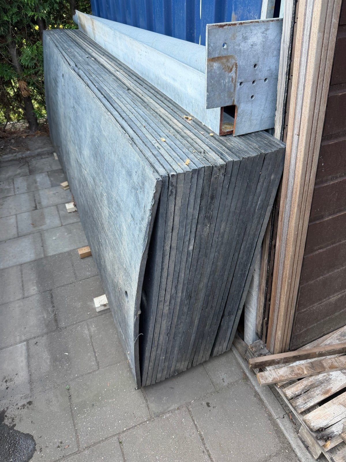 15 kunststof rijplaten 3x1m met antislip, Doe-het-zelf en Verbouw, Platen en Panelen, Ophalen, Gebruikt, Overige materialen, Minder dan 20 mm