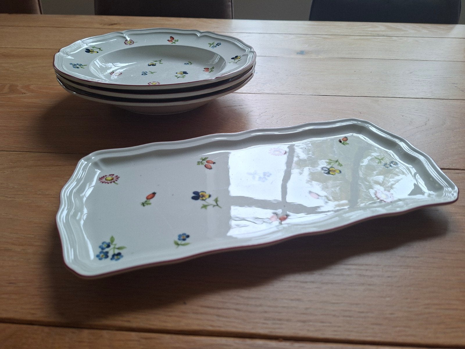 Villeroy & Boch servies petit fleur: 3 diepe borden en 1, Ophalen, Gebruikt, Klassiek, Villeroy & Boch