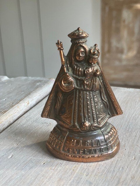 Klein Madonna beeldje. Onze lieve vrouw van Kevelaer. Koper, Ophalen