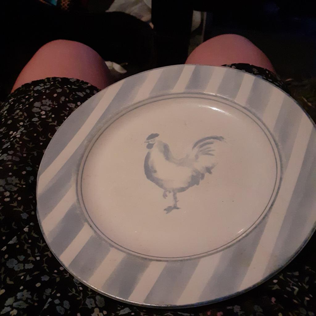 Decoratief bord met haan - Interiors Genuine Stoneware, Ophalen