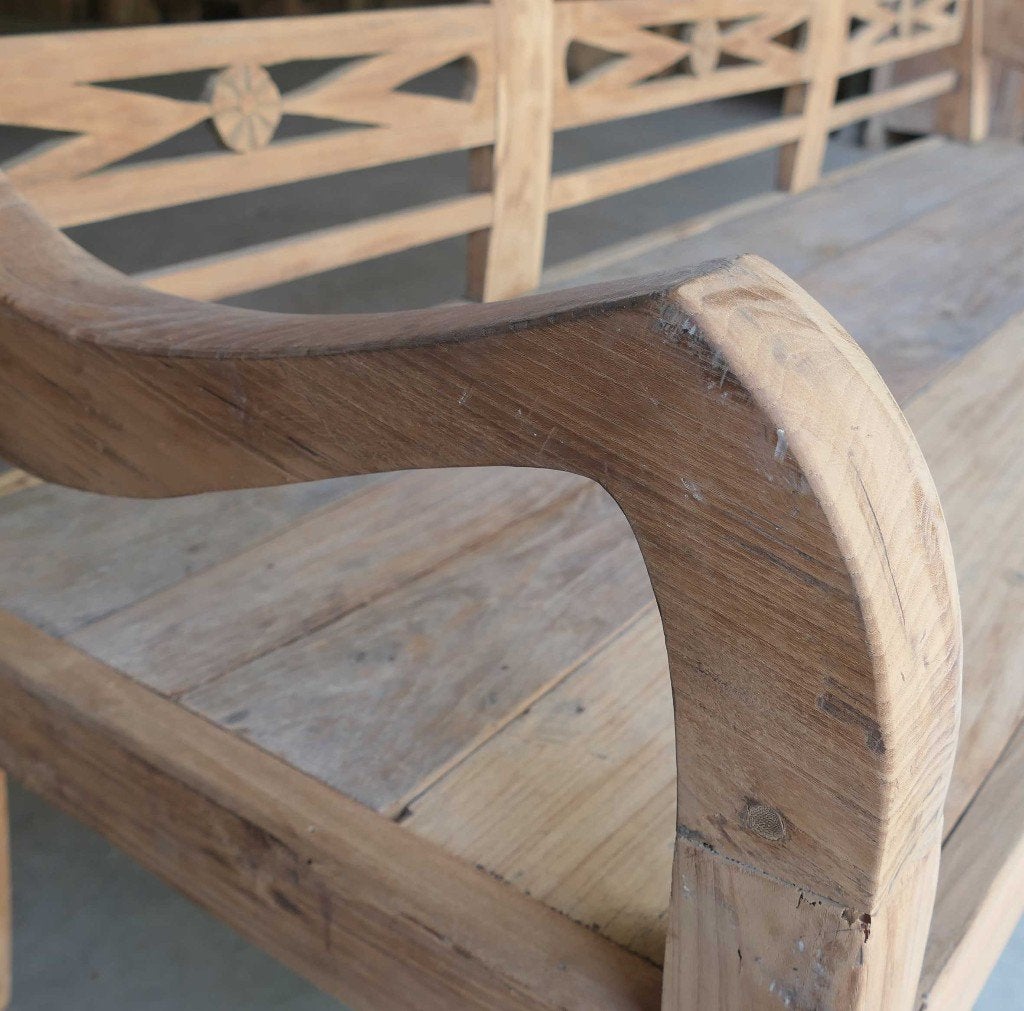 Stationsbank landelijk teak hout tuinbank Ibiza bank RQ18, Ophalen of Verzenden