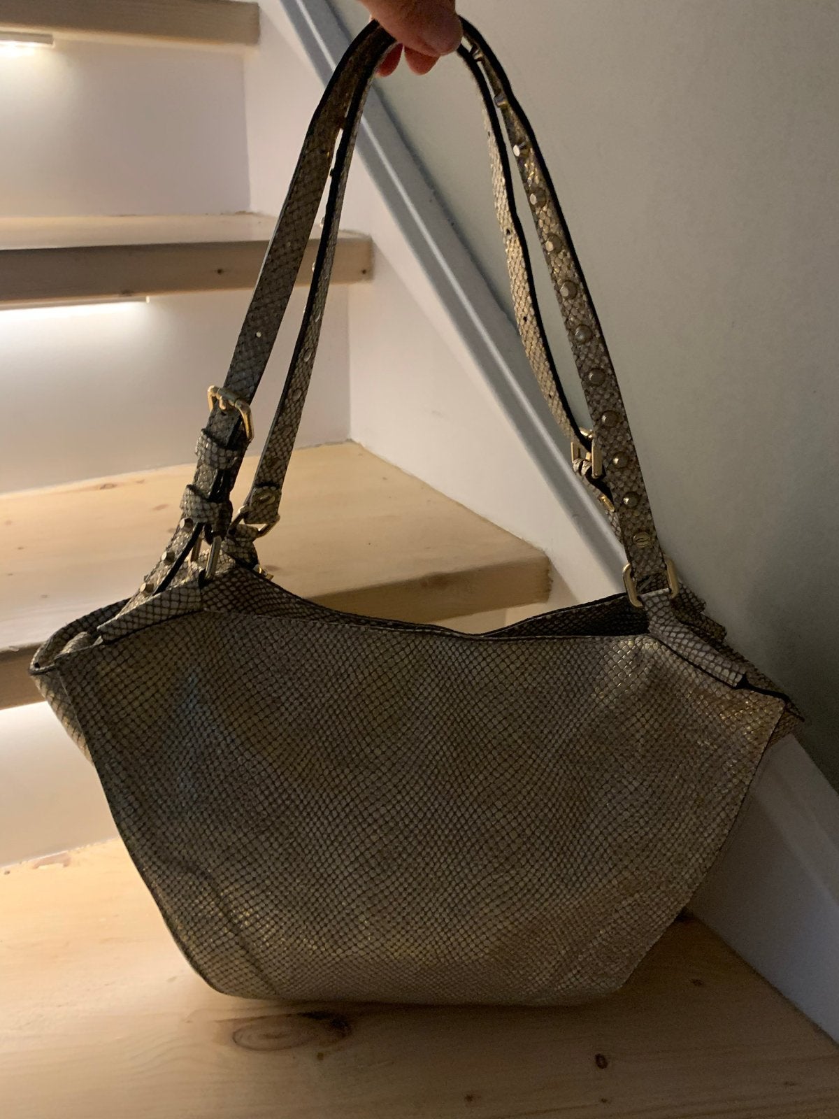 Gianni Chiarini  leren tas met slangenprint, Ophalen of Verzenden, Zo goed als nieuw, Overige kleuren, Handtas