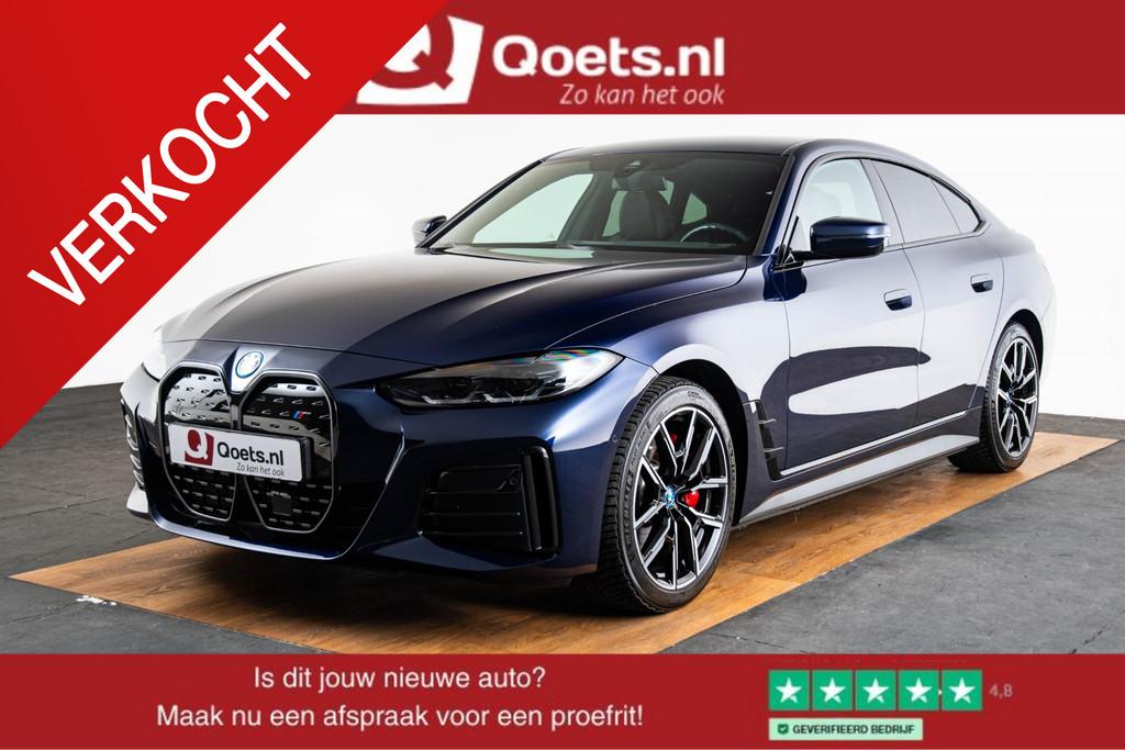 BMW i4 eDrive40 84 kWh M Sport pro - Active cruise control -, 12 maanden, Achterwielaandrijving, 590 km, Blauw