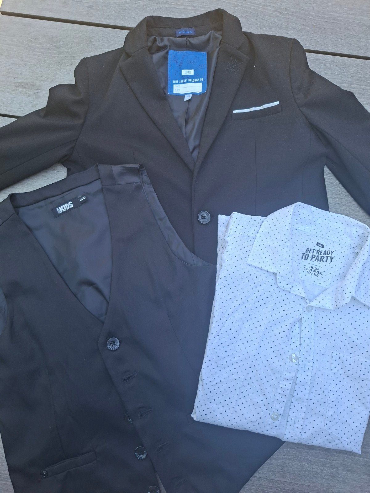 Nette jongens outfit: colbert, gilet en overhemd 146-152, Ophalen of Verzenden, Zo goed als nieuw, IKids, Jongen