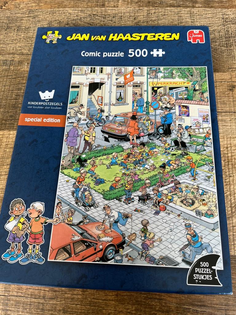 Jan van Haasteren, kinderpostzegel puzzel, 500 stukjes, Ophalen, 500 t/m 1500 stukjes, Zo goed als nieuw
