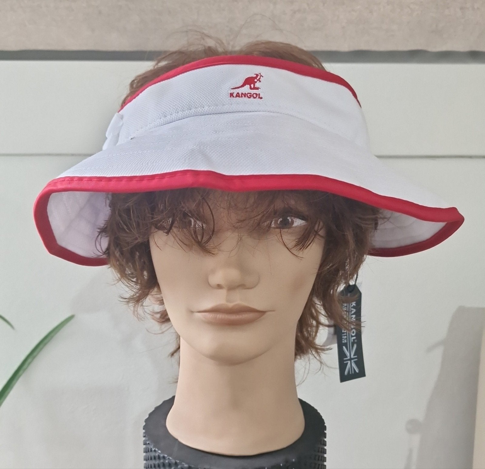 Kangol zonneklep wit met rood, Ophalen, Nieuw, One size fits all, Pet