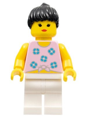 LEGO City par003 Blue Flowers - White Legs, Black Ponytail, Lego, Ophalen of Verzenden, Minifiguur, City